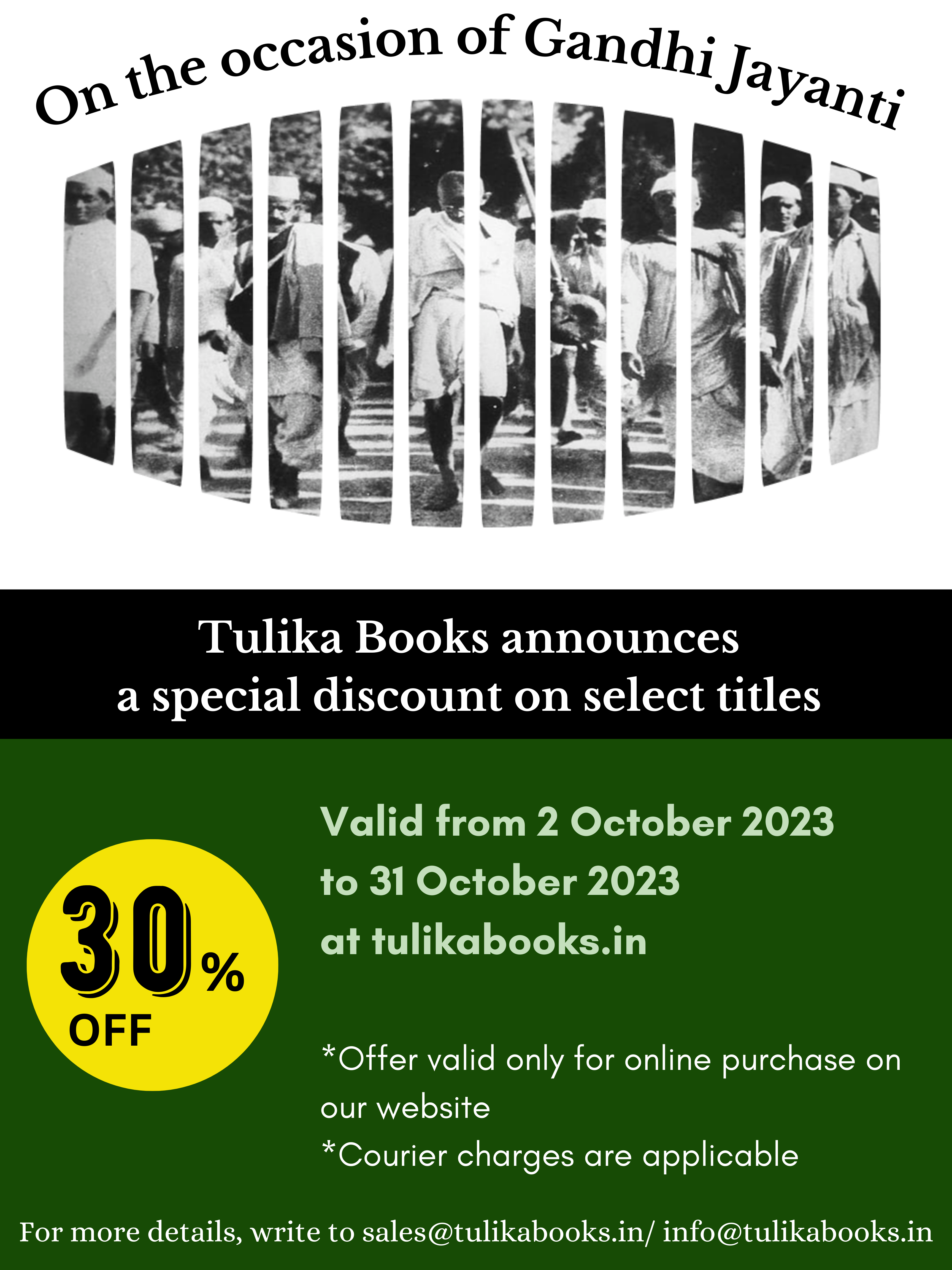 Special price offer at tulikabooks.in, on select titles, 2 to 31 October 2023