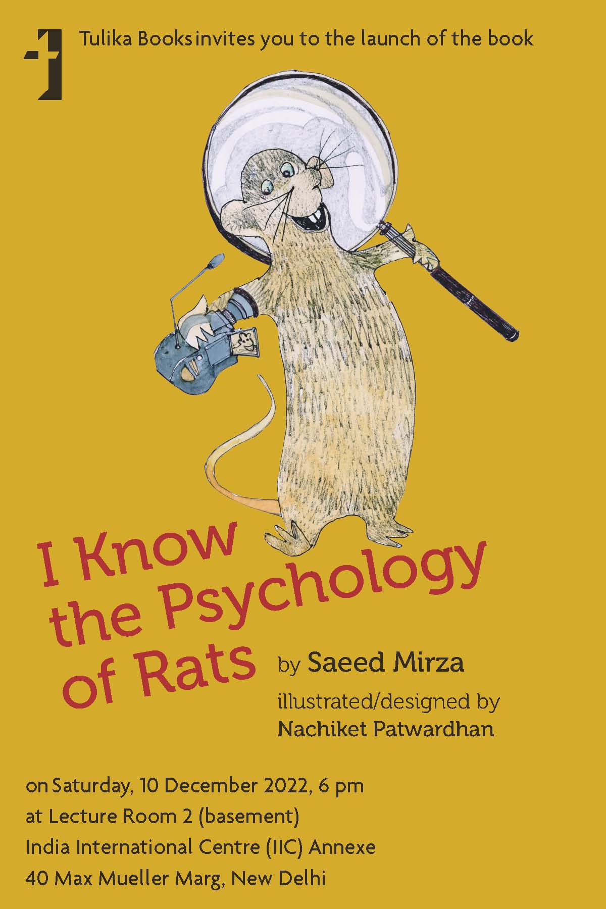BOOK LAUNCH - I KNOW THE PSYCHOLOGY OF RATS